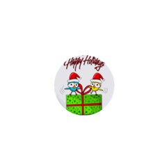 Cute Xmas Birds 1  Mini Magnets by Valentinaart