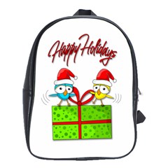 Cute Xmas Birds School Bags(large) 