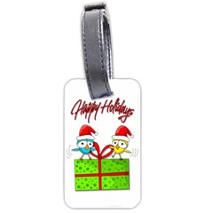 Cute Xmas Birds Luggage Tags (two Sides) by Valentinaart