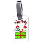 Cute Xmas birds Luggage Tags (Two Sides) Front