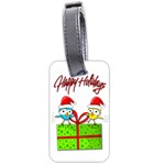 Cute Xmas birds Luggage Tags (Two Sides) Back