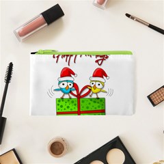 Cute Xmas Birds Cosmetic Bag (xs) by Valentinaart