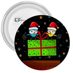 Cute Christmas Birds 3  Buttons by Valentinaart