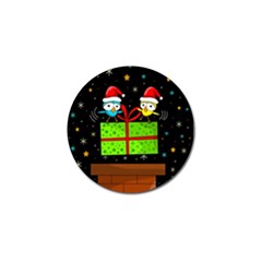 Cute Christmas Birds Golf Ball Marker by Valentinaart