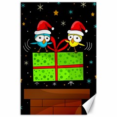 Cute Christmas Birds Canvas 24  X 36  by Valentinaart