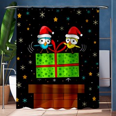 Cute Christmas Birds Shower Curtain 60  X 72  (medium)  by Valentinaart