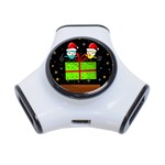 Cute Christmas birds 3-Port USB Hub Front