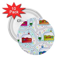 Winter magical landscape 2.25  Buttons (10 pack) 