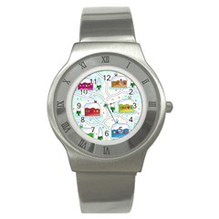 Winter magical landscape Stainless Steel Watch