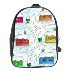 Winter magical landscape School Bags (XL) 