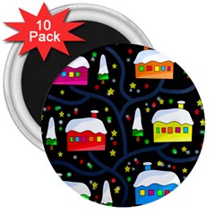 Winter Magical Night 3  Magnets (10 Pack)  by Valentinaart