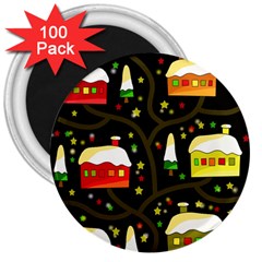 Winter  Night  3  Magnets (100 Pack)