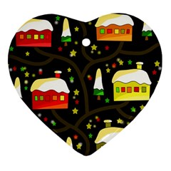 Winter  Night  Heart Ornament (2 Sides) by Valentinaart