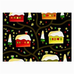 Winter  Night  Large Glasses Cloth (2-side) by Valentinaart