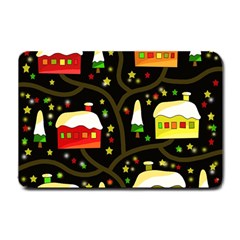 Winter  Night  Small Doormat  by Valentinaart