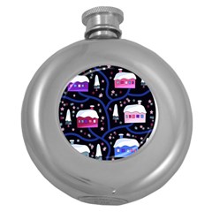 Magical Xmas Night Round Hip Flask (5 Oz) by Valentinaart