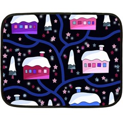 Magical Xmas Night Double Sided Fleece Blanket (mini)  by Valentinaart