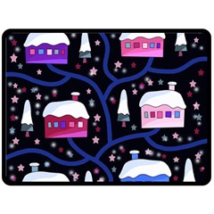 Magical Xmas Night Double Sided Fleece Blanket (large)  by Valentinaart