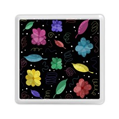 Colorful Floral Design Memory Card Reader (square)  by Valentinaart