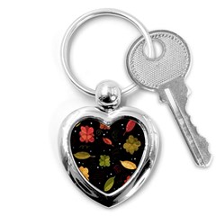 Autumn Flowers  Key Chains (heart)  by Valentinaart