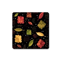 Autumn Flowers  Square Magnet by Valentinaart