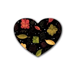 Autumn Flowers  Heart Coaster (4 Pack)  by Valentinaart