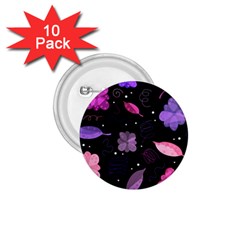 Purple And Pink Flowers  1 75  Buttons (10 Pack) by Valentinaart