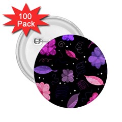 Purple And Pink Flowers  2 25  Buttons (100 Pack)  by Valentinaart