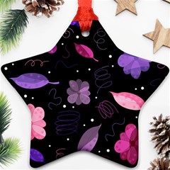 Purple And Pink Flowers  Star Ornament (two Sides)  by Valentinaart