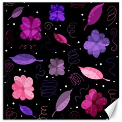 Purple And Pink Flowers  Canvas 20  X 20   by Valentinaart