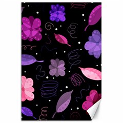 Purple And Pink Flowers  Canvas 20  X 30   by Valentinaart