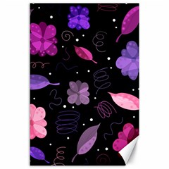 Purple And Pink Flowers  Canvas 24  X 36  by Valentinaart