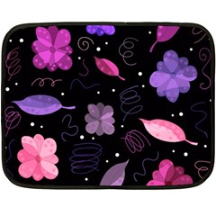 Purple And Pink Flowers  Fleece Blanket (mini) by Valentinaart