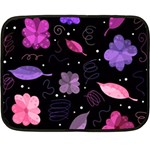 Purple and pink flowers  Fleece Blanket (Mini) 35 x27  Blanket