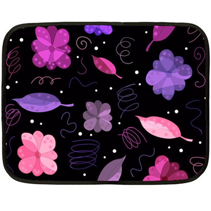 Purple and pink flowers  Fleece Blanket (Mini)