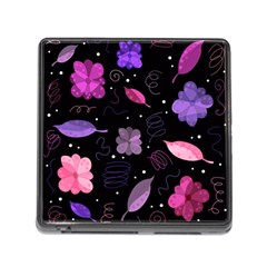 Purple And Pink Flowers  Memory Card Reader (square) by Valentinaart