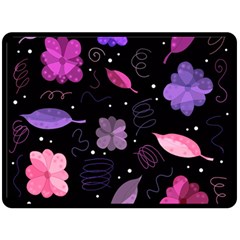 Purple And Pink Flowers  Fleece Blanket (large)  by Valentinaart