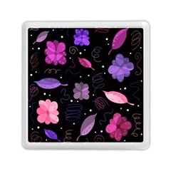 Purple And Pink Flowers  Memory Card Reader (square)  by Valentinaart