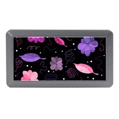 Purple And Pink Flowers  Memory Card Reader (mini) by Valentinaart