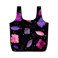 Purple And Pink Flowers  Full Print Recycle Bags (m)  by Valentinaart