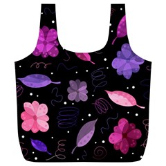 Purple And Pink Flowers  Full Print Recycle Bags (l)  by Valentinaart