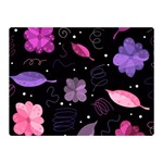 Purple and pink flowers  Double Sided Flano Blanket (Mini)  35 x27  Blanket Front