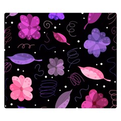 Purple And Pink Flowers  Double Sided Flano Blanket (small)  by Valentinaart