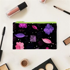 Purple And Pink Flowers  Cosmetic Bag (xs) by Valentinaart