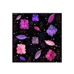 Purple and pink flowers  Satin Bandana Scarf Front