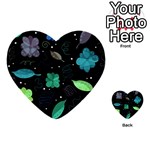 Blue and green flowers  Multi-purpose Cards (Heart)  Front 1