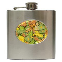 Autumn Flowers Hip Flask (6 Oz) by Valentinaart