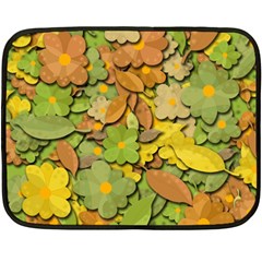 Autumn Flowers Fleece Blanket (mini) by Valentinaart