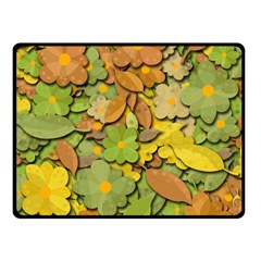 Autumn Flowers Fleece Blanket (small) by Valentinaart