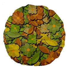 Autumn Flowers Large 18  Premium Round Cushions by Valentinaart